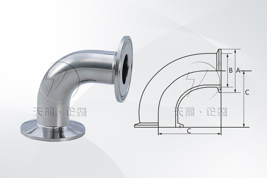 不銹鋼衛生級快裝式 90°彎頭